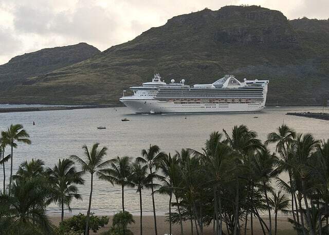 Cruise ship in Nawiliwili Harbor on Kauai