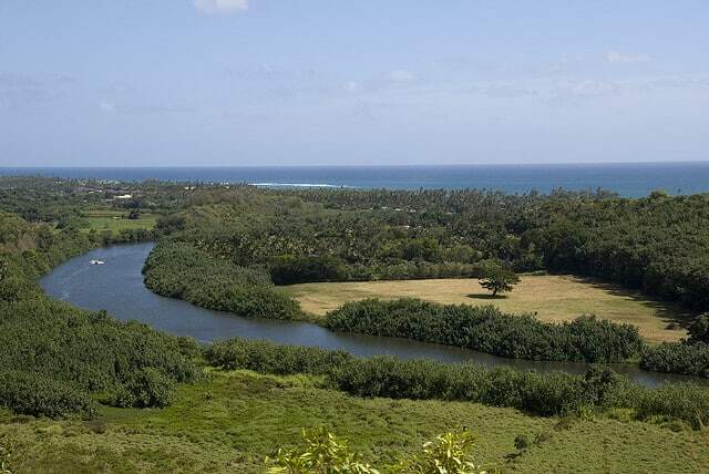 A view of Wailua River Valley from one of the overlooks off