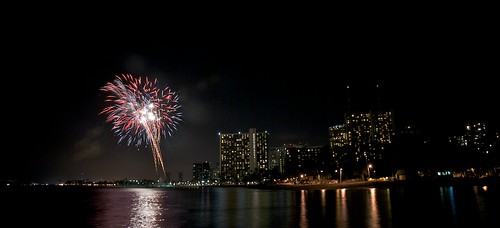 Friday night Waikiki fireworks Oahu-Hawaii-Feb-2009 223