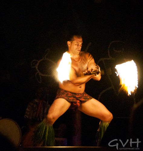 Hilton Waikoloa Village Fireknife Dancer at Legends of the Pacific Luau