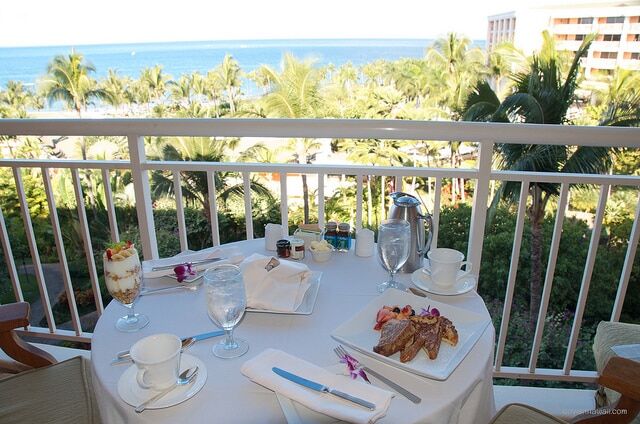 Room service with a view for breakfast