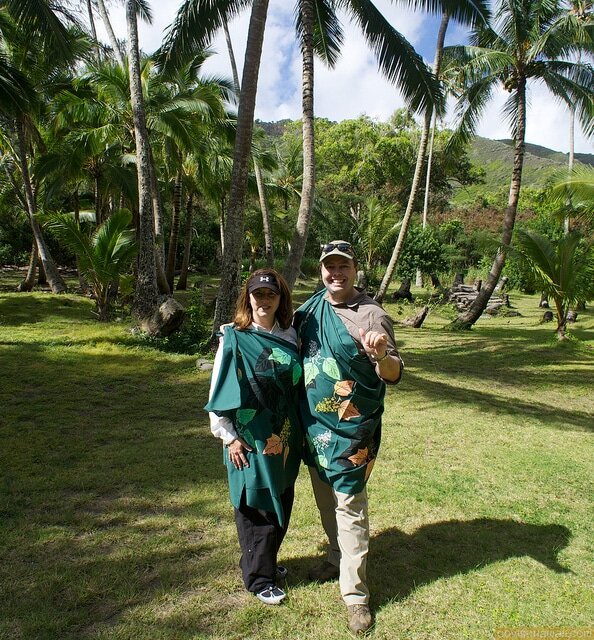 Dressed in traditional Hawaiian kihei, we were prepared to begin the Halawa Valley cultural experience.