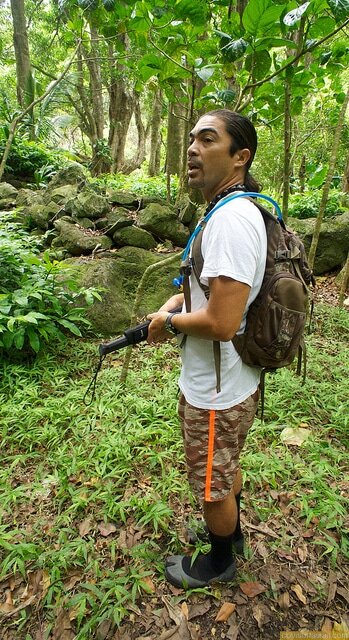 Gregory Solotorio, Anakala Pilipo's son, guides us to the waterfall.